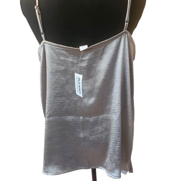 NWT Metallic Gold Cami Tank Top Sleeveless Blouse Women's Large Tall Old Navy - Picture 3 of 7